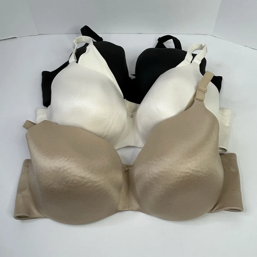 Cacique Lightly Lined Balconette Bra 46DD Black, Tan, Cream Underwired Lot of 3